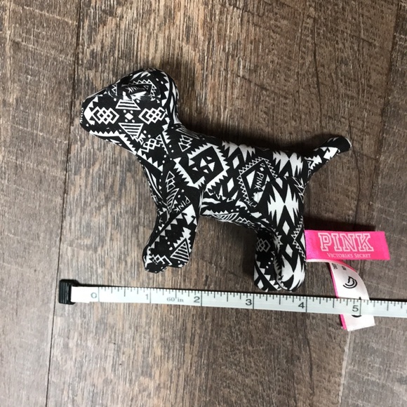 Victoria’s Secret PINK Mini Plush Stuffed Dog black and white print - Picture 5 of 5